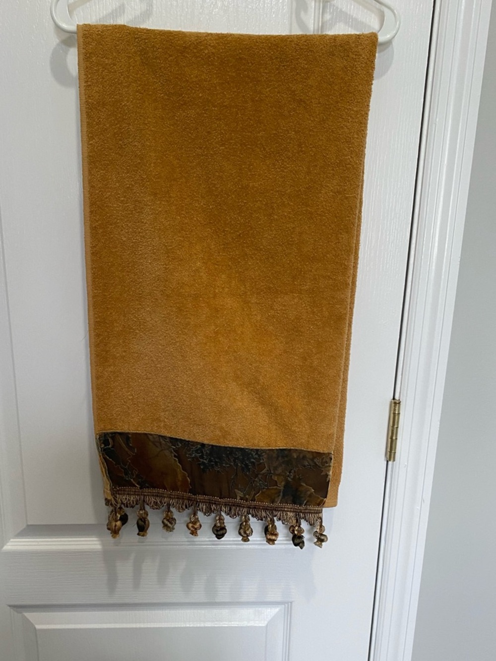 Avantlook Mustard Yellow Decorative Bath Towel with Fringe